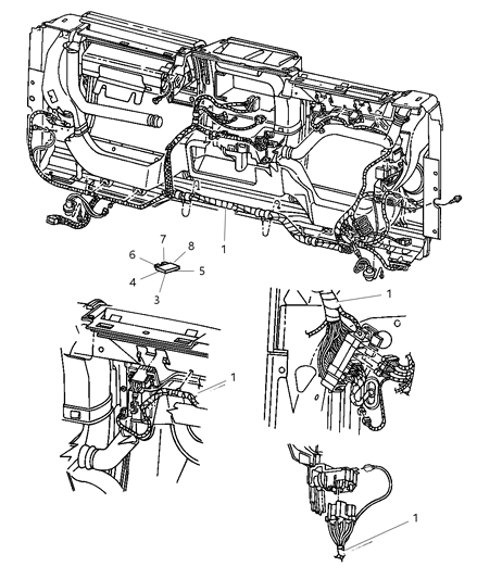 1999 Jeep Wrangler Wiring Instrument Panel & Fuses Diagram