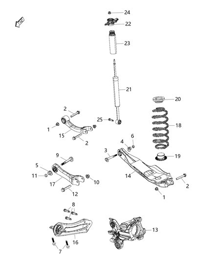 2014 Jeep Cherokee ABSORBER-Suspension Diagram for 68224861AC