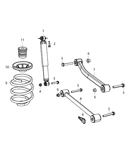 2021 Jeep Gladiator Rear Coil Spring Diagram for 68341438AC