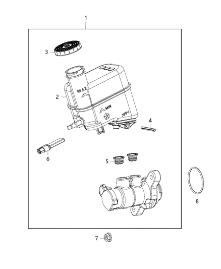 2014 Jeep Cherokee Pin-Master Cylinder Reservoir Diagram for 68211911AA