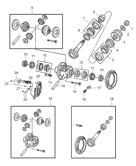 2011 Ram 2500 Gear Kit-Center Differential Diagram for 68002462AB