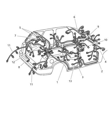 1998 Jeep Grand Cherokee Wiring Liftgate Diagram for 56042345AC