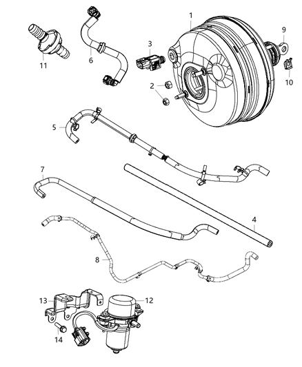 2015 Chrysler 300 Hose-Brake Booster Vacuum Diagram for 4581820AA