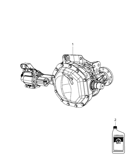 2010 Dodge Ram 1500 Axle Assembly, Front Diagram
