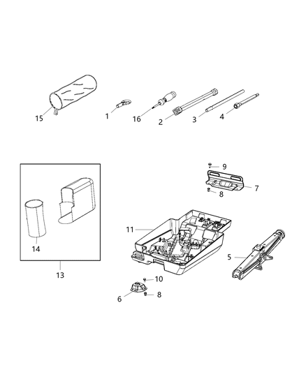 2014 Ram ProMaster 3500 Extension-Jack Handle Diagram for 68095824AA