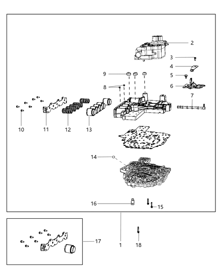 2011 Jeep Grand Cherokee Valve Body & Related Parts Diagram 1