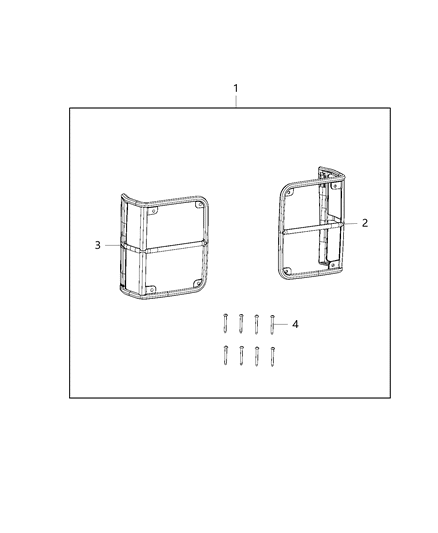 2016 Jeep Wrangler Guard Kit - Light Diagram