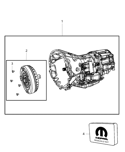 2008 Jeep Wrangler Trans-With Torque Converter Diagram for 68037051AA