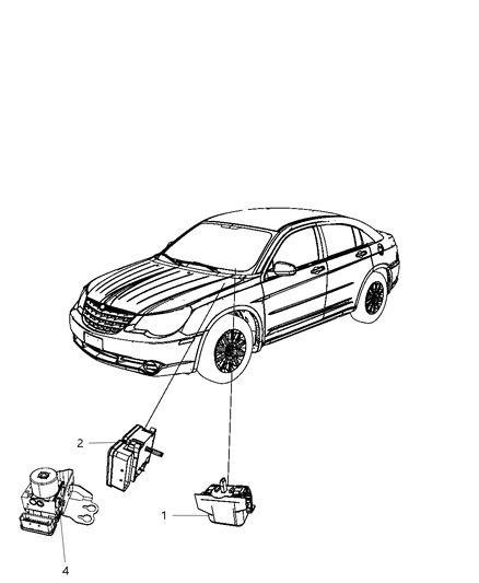 2009 Chrysler Sebring Modules Brakes, Suspension And Steering Diagram