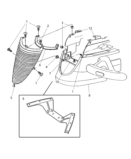 2001 Chrysler Prowler Bracket-Grille Diagram for 4815466