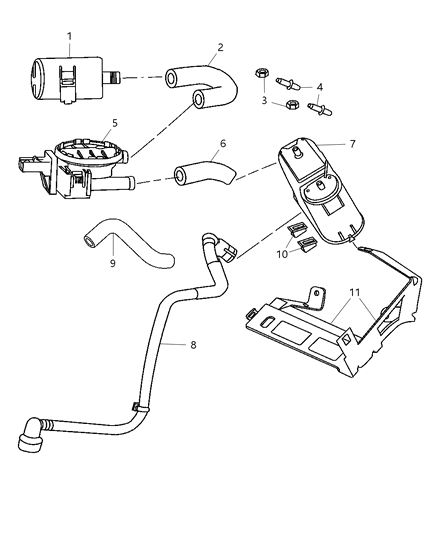 2005 Chrysler 300 Vacuum Canister & Related Diagram