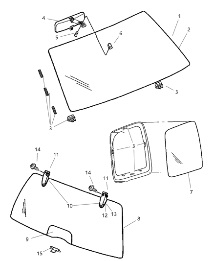 2007 Jeep Liberty Cover-Hinge Diagram for 55360366AE