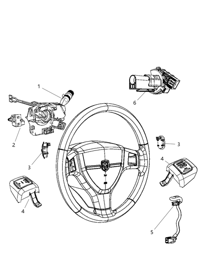 2009 Dodge Ram 3500 Switches - Steering Column & Wheel Diagram