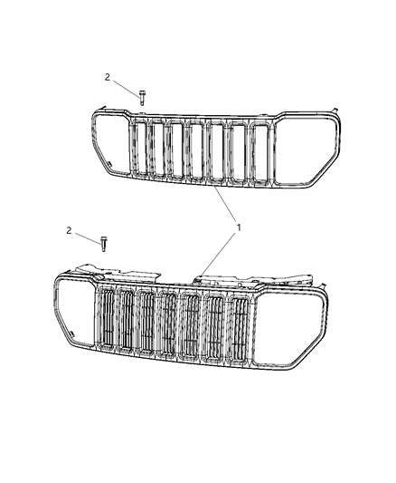 2011 Jeep Liberty Grille-Radiator Diagram for 5KH101RPAD