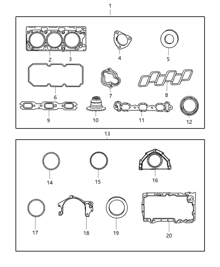 2009 Dodge Journey Engine Gasket Kits Diagram 4