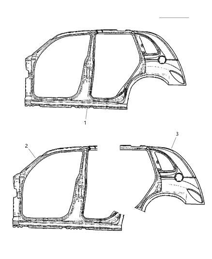 2001 Chrysler PT Cruiser Aperture Panels Diagram 1