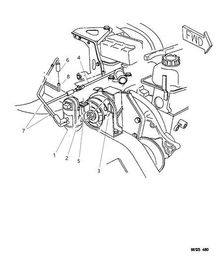 1997 Chrysler Town & Country Harness-Vacuum Engine Side Diagram for 4612990