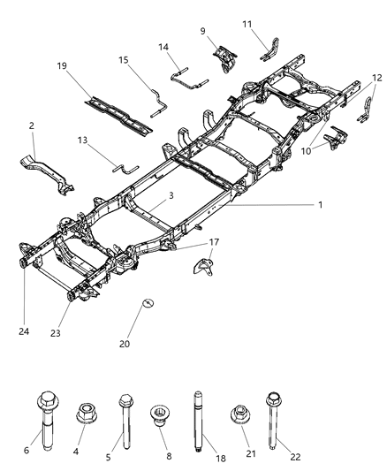 2009 Dodge Ram 1500 Frame-Chassis Diagram for 55398253AE
