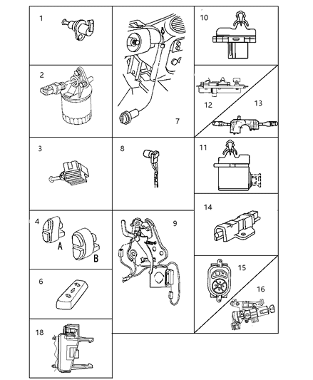 1997 Chrysler Cirrus Switch Seat Diagram for 4897157AA