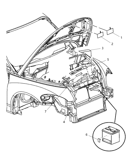 2003 Chrysler PT Cruiser Engine Compartment Diagram