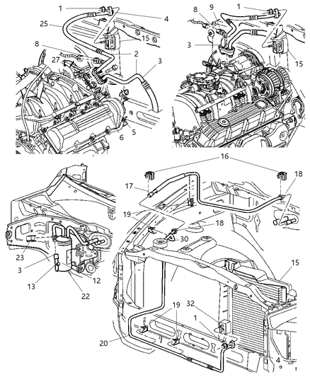2004 Dodge Ram 2500 CONDENSER-Suction And Discharge Line Diagram for 55055963AC