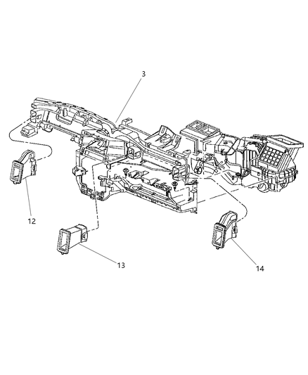 2001 Jeep Grand Cherokee Air Ducts & Outlets Diagram