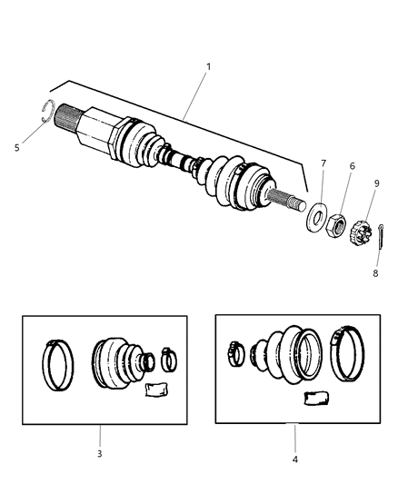 1997 Dodge Neon Front Drive Shaft Assembly Diagram for R2073393AC