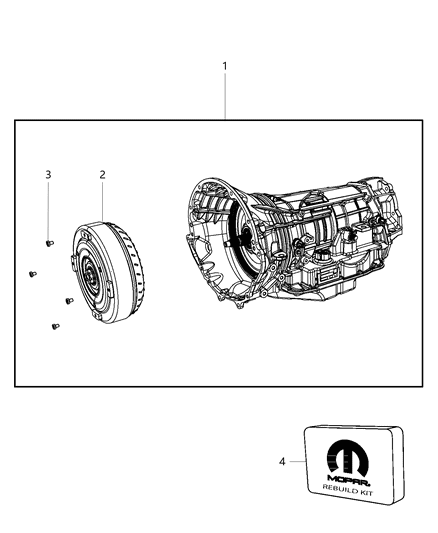 2008 Jeep Commander Transmission / Transaxle Assembly Diagram 1