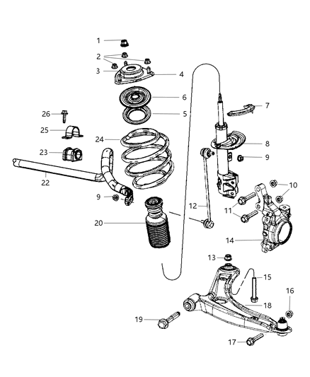 2007 Dodge Caliber Front Coil Springs Diagram for 5105857AD