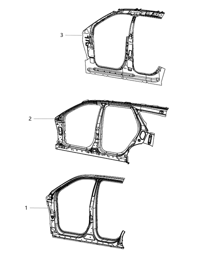 2014 Jeep Grand Cherokee REINFMNT-Body Side Aperture Diagram for 55369622AI