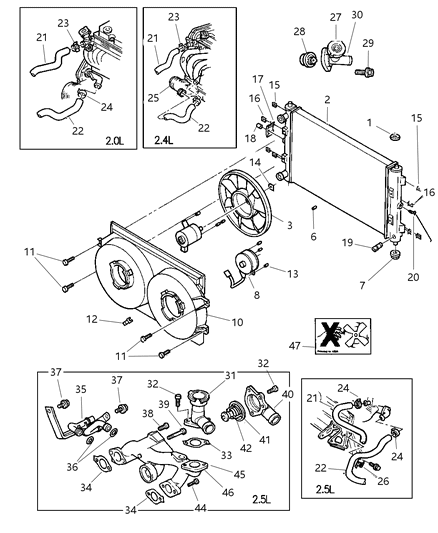 1998 Chrysler Cirrus Housing-THERMOSTAT Diagram for MD344841