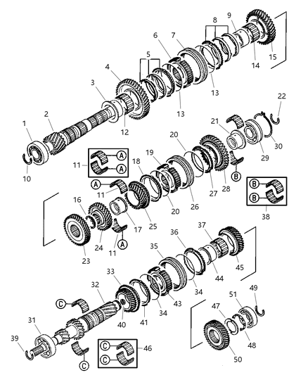 2004 Dodge Stratus Ring-Output Shaft Bearing Diagram for MD746565