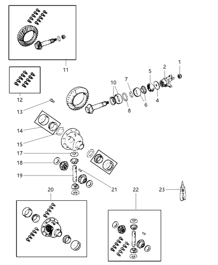 2007 Jeep Liberty SHIM-Drive PINION Bearing Diagram for 5066573AA
