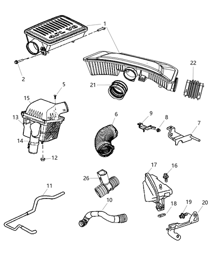 2008 Jeep Grand Cherokee Air Cleaner & Related Diagram