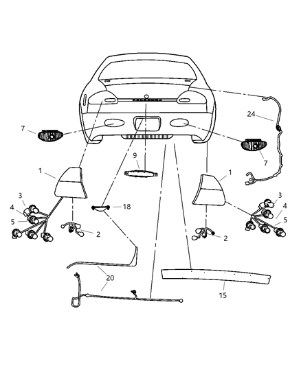 2003 Dodge Intrepid Lamp-Tail Stop Turn Diagram for 4574960AL