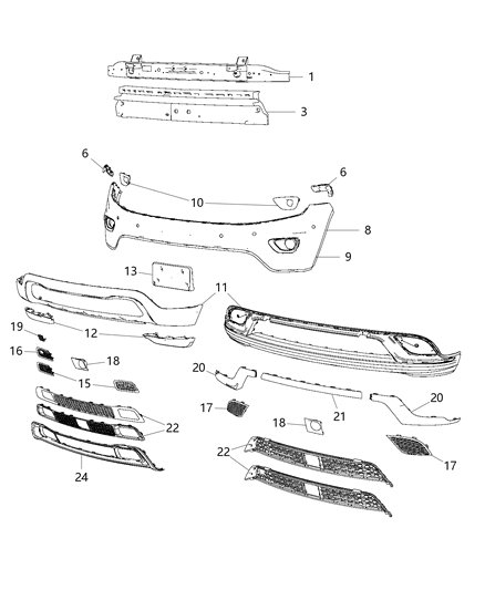 2014 Jeep Grand Cherokee BAFFLE-Air Inlet Diagram for 68223478AA