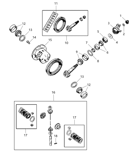 1997 Jeep Grand Cherokee Gear Kit-Ring And PINION Diagram for 4856346