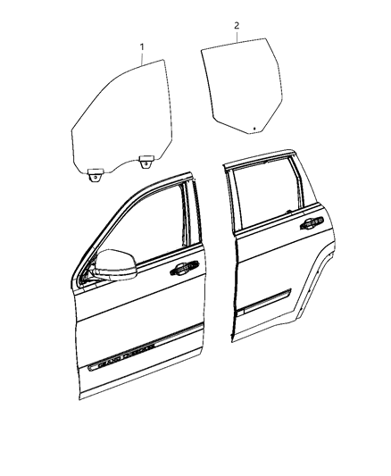 2011 Jeep Grand Cherokee Glass-Rear Door Diagram for 55113618AB