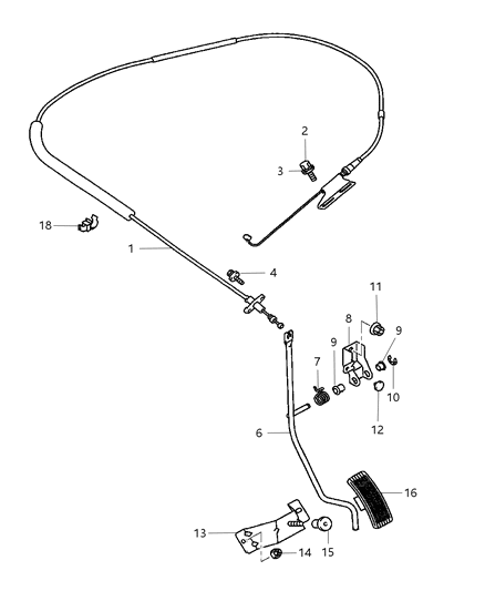 2005 Chrysler Sebring Throttle Controls & Pedal Diagram