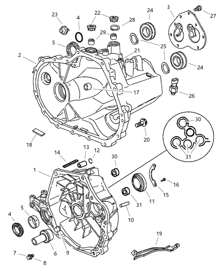 1999 Dodge Neon Case, Transaxle & Related Parts Diagram