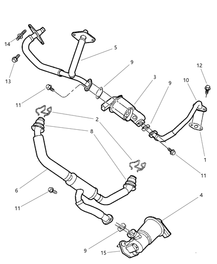 2000 Dodge Intrepid Tube-Exhaust Gas RECIRCULATION V Diagram for 4591094