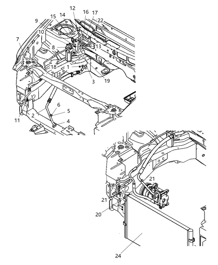2007 Dodge Caravan Cooler-CONDENSER And Trans Cooler Diagram for V8507509AA