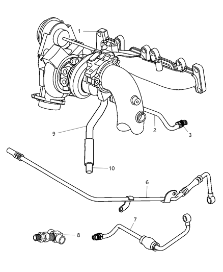2004 Dodge Neon Oil Feed & Water Lines Diagram