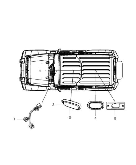 2013 Jeep Wrangler Lamps - Interior Diagram