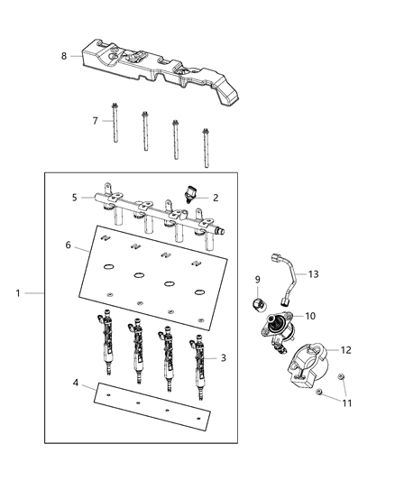 2018 Jeep Wrangler Injector-Fuel Diagram for 5281483AA