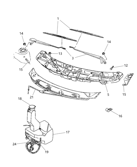 1998 Chrysler Town & Country Arm WIPER-WIPER Diagram for 4717365