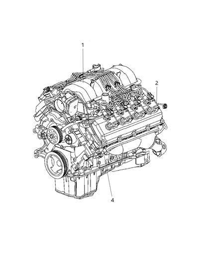 2007 Chrysler Aspen Engine Assembly & Identification Diagram 2