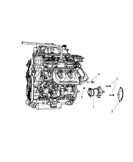 2008 Chrysler Town & Country Starter & Related Parts Diagram 2