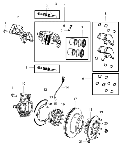 2015 Ram 4500 Front Disc Brake Rotor Diagram for 2AMV3842AA