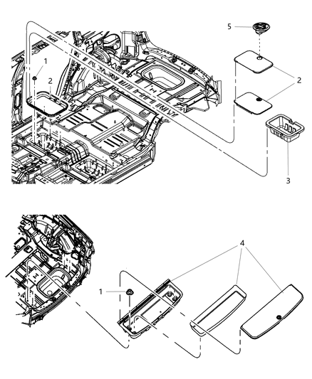 2009 Dodge Journey Latch-Load Floor Cover Diagram for 1CB78DK7AA